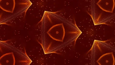 Gold motion design background with symmetrical pattern. Abstract sci-fi Stock Illustration
