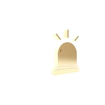 Gold Motion sensor icon isolated on white background. 3d illustration 3D rend Stock Illustration