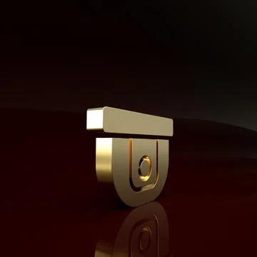 Gold Motion sensor icon isolated on brown background. Minimalism concept. 3d  Illustrazione stock