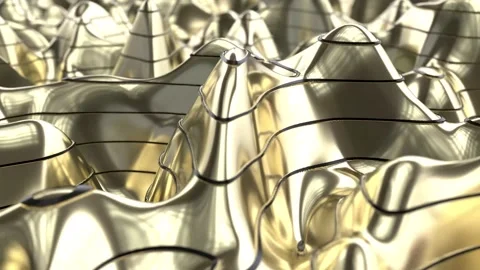 Gold mountain curve lines glow wave able to loop Stock Footage 320062854