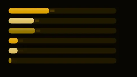 Gold Multi Progress Bars Animation Loop Background Vídeo Stock 342611665