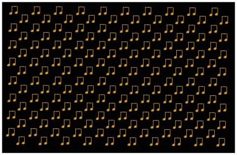 Gold music notes background Stock Illustration