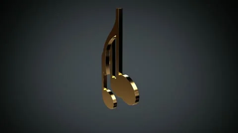 Gold music notes Stock Footage 10855042
