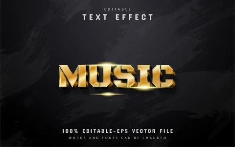 Gold music text effect Stock Illustration
