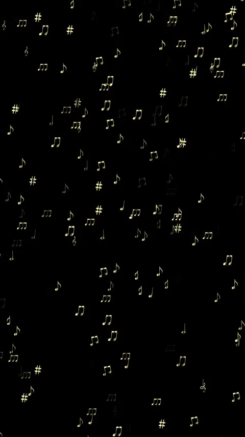 Gold Musical Notes Loop Stock Footage 330336147