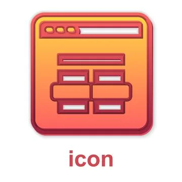 Gold MySQL code icon isolated on white background. HTML Code symbol for your web Stock Illustration