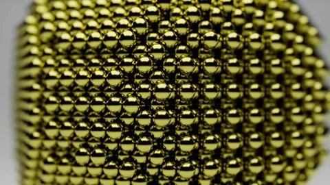 Gold nanoparticle spinning white backdrop, Abstract background nanotechnology Stock Footage 240694255