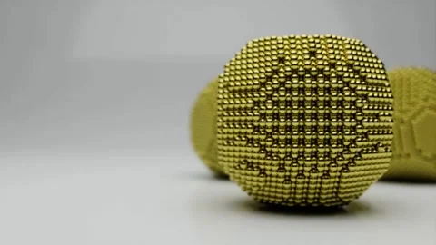 Gold nanoparticle spinning white backdrop, Abstract background nanotechnology Stock Footage 240694291
