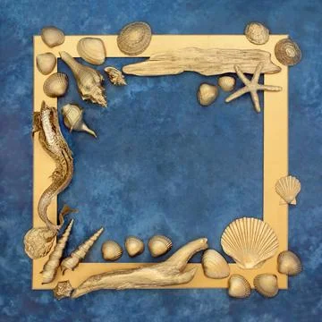 Gold Nature Objects Luxury Background Border Design Stock Photos