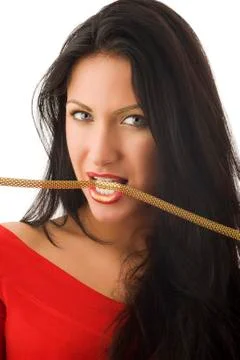 The gold necklace Stock Photos