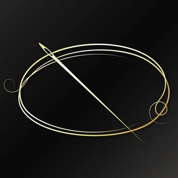 Gold needle with thread symbol Stock Illustration