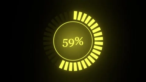 Gold neon circular loading ring percentage animation Stock Footage 347719754
