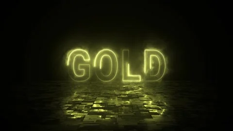 Gold Neon Text Animation Stock Footage 333257843