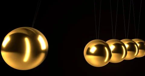 Gold newton's cradle Stock Illustration