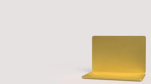 The Gold Notebook for Technology or Business concept 3d Rendering. Illustrazione stock