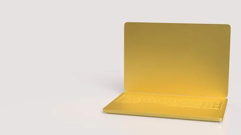 The Gold Notebook for Technology or Business concept 3d Rendering. Illustrazione stock