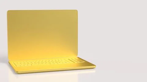 The Gold Notebook for Technology or Business concept 3d Rendering. Illustrazione stock