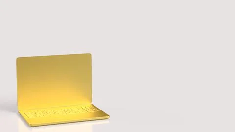 The Gold Notebook for Technology or Business concept 3d Rendering. Illustrazione stock