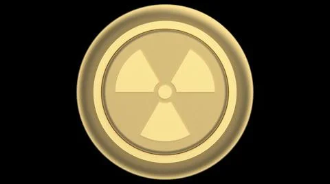 Gold nuclear button isolated 3d illustration golden render 스톡 일러스트