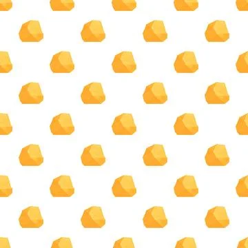 Gold nugget cartoon seamless pattern repeating background Stock Illustration