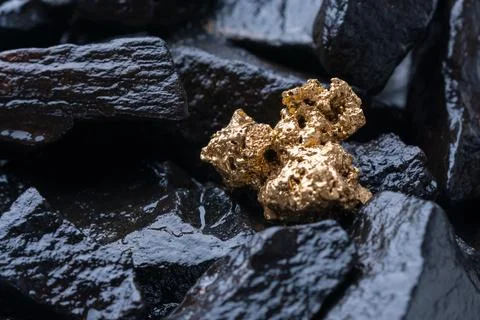 Gold Nugget mining from the River in Austria, real Gold. Stock Photos