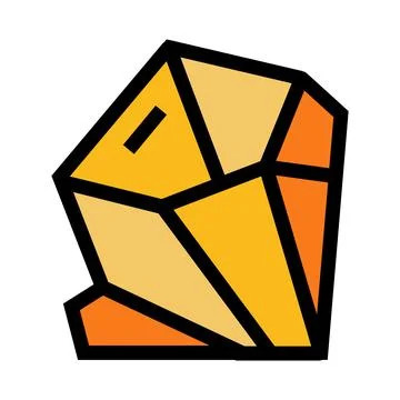 Gold nugget or precious gem stone line icon Stock Illustration