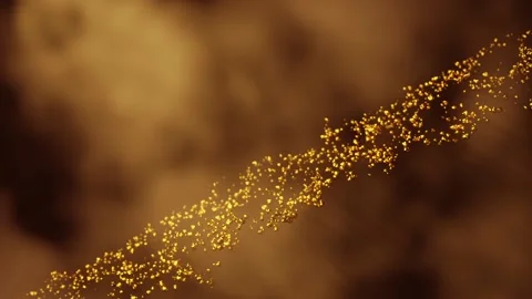 Gold Nugget Particles Floating Across Smoky Backdrop Stock Footage 221875654