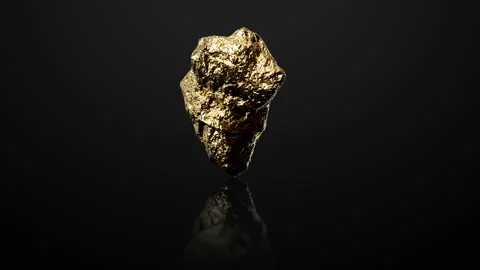 Gold Nugget rotating on black background&hellip; | Stock Video | Pond5