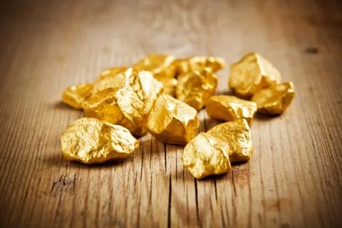 Gold nuggets Stock Photos