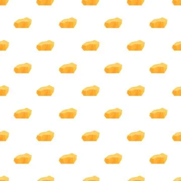 Gold nuggets repeating low poly pattern illustrating wealth Stock Illustration