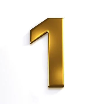 Gold Number 1. 3D Render Illustration Stock Illustration