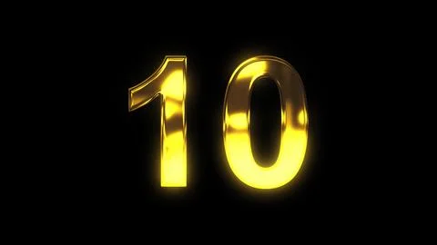 Gold number 10 Stock Illustration