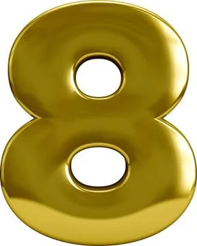Gold Number 8 Stock Illustration