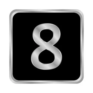 Gold number eight button. Ilustração Stock