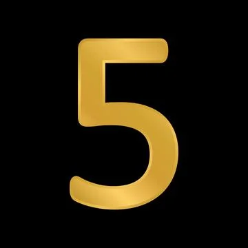 Gold number five symbol. Ilustração Stock