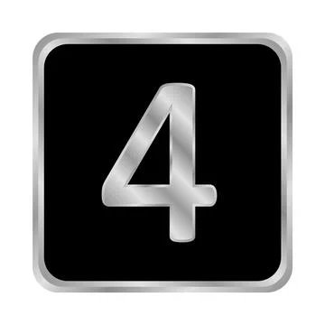 Gold number four button. Ilustração Stock