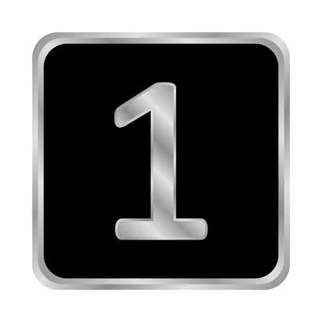 Gold number one button. Ilustração Stock