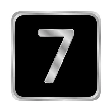 Gold number seven button. Ilustração Stock