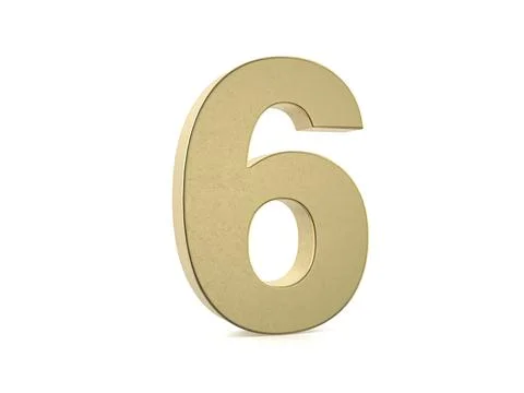 Gold number six Illustrazione stock