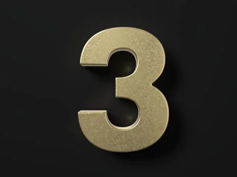 Gold number three Stock Illustration