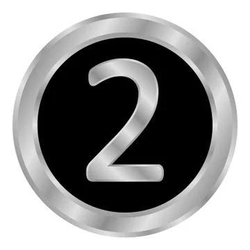 Gold number two button. Ilustração Stock