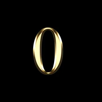 Gold number zero 3D illustration Illustrazione stock