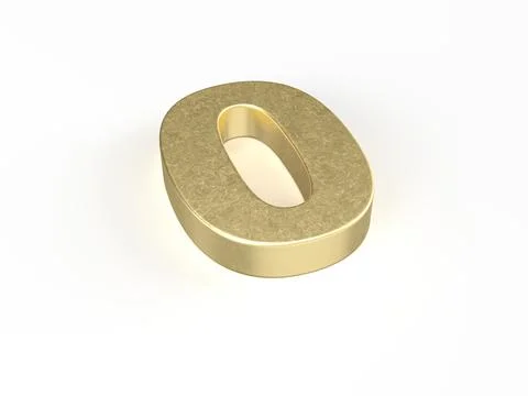 Gold number zero Stock Illustration