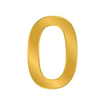 Gold number zero symbol. Ilustração Stock