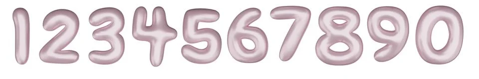 Gold numbers from 0 to 9. Set of bright spherical figures. Realistic 3d design Stock Illustration