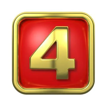 Gold Numbers in Frame, on Red Background. 스톡 일러스트