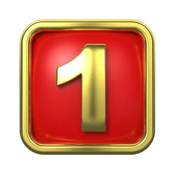 Gold Numbers in Frame, on Red Background. 스톡 일러스트