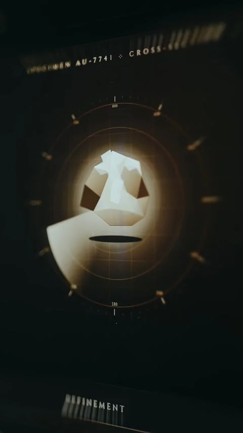 Gold object centered in a radar display in a 3D animation Stock Footage 334943161