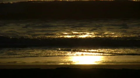 Gold ocean waves Stock Footage 333999