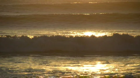 Gold ocean waves Stock Footage 337374